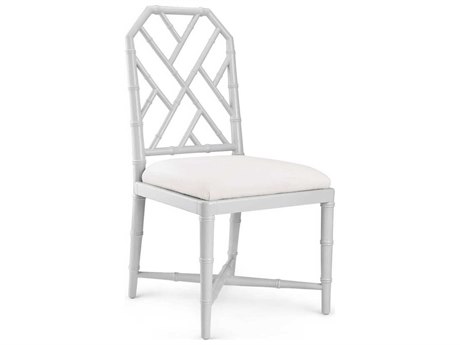 Villa & House Jardin Mahogany Wood Gray Upholstered Side Dining Chair
