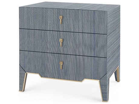 Villa & House 3-Drawers Gold Nightstand