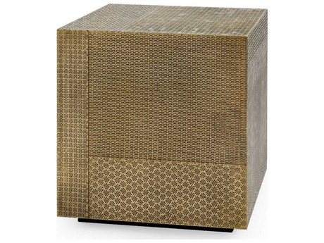 Villa & House Square Metal Antique Brass End Table