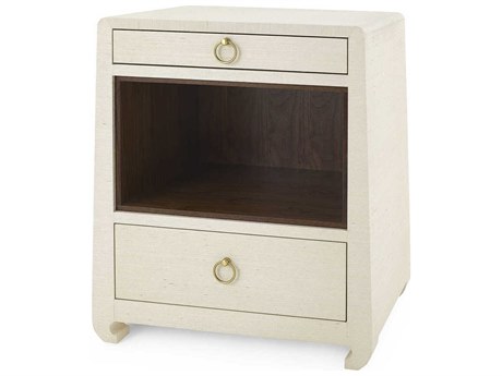 Villa & House Rectangular Wood Canvas Cream End Table