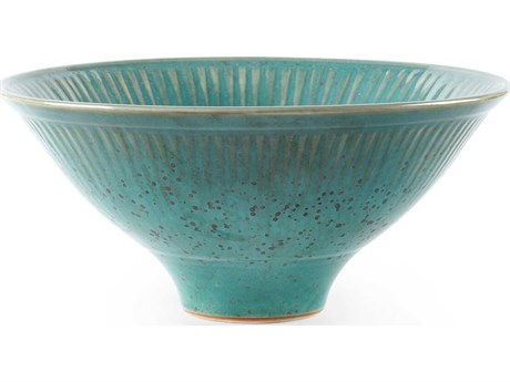 Villa & House Nyle Mottled Turquoise Blue Decorative Plate