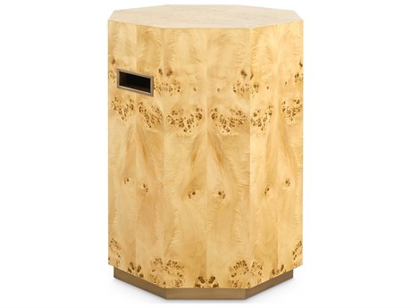Villa & House Octagon Wood Burl End Table