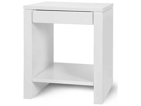 Villa & House Rectangular Wood White Pearl End Table