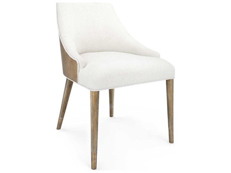 Villa & House Mahogany Wood Brown Upholstered Side Dining Chair