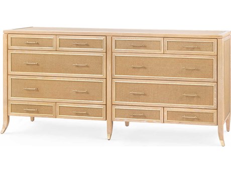 Villa & House Paulina 12-Drawers Brown Oak Wood Double Dresser