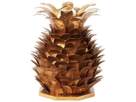 Villa & House Pineapple Gold Leaf Side Cocktail Table Base (Top Sold Separately)