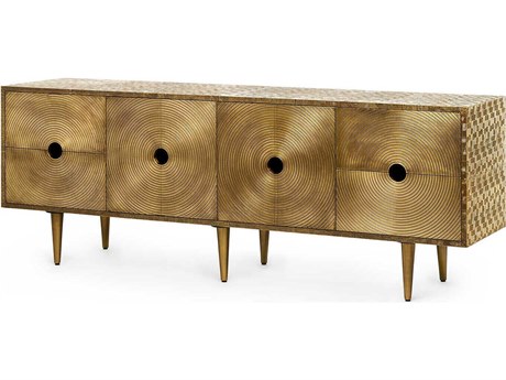 Villa & House Rectangular Metal Antique Brass Console Table