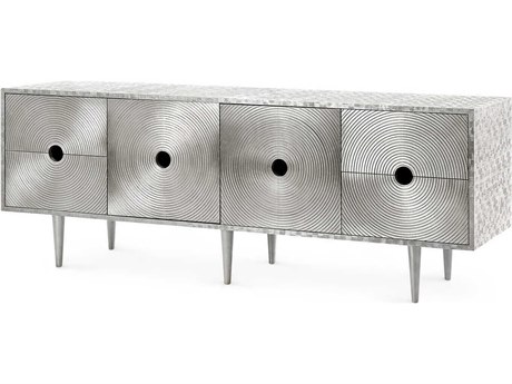 Villa & House Rectangular Metal Nickel Console Table