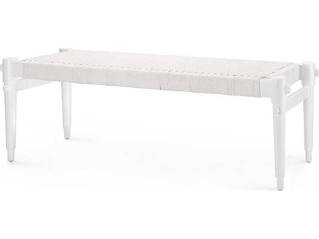 Villa & House Whitewashed Cotton White Accent Bench