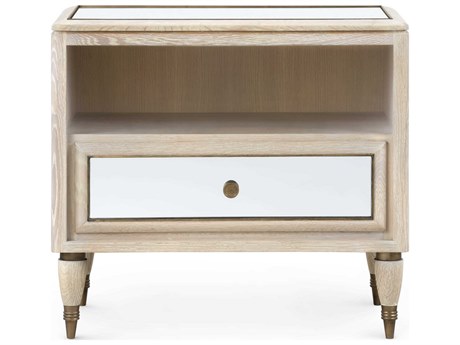 Villa & House 1-Drawer Brown Oak Wood Nightstand