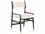 Villa & House Mahogany Wood Gold Fabric Upholstered Arm Dining Chair  BUNTAM55509