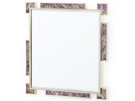 Villa & House Thalia Polished Brass / Amethyst Square Wall Mirror