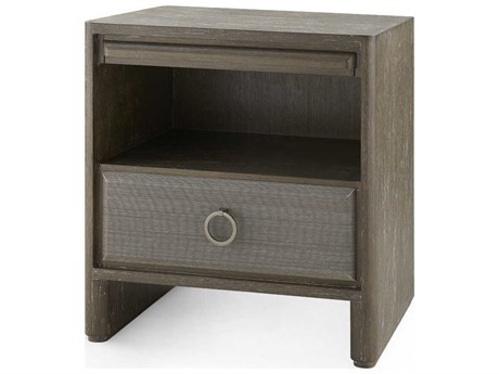 Villa & House Wesley Rectangular Wood Light Mocha Shimmer Weave Brown End Table