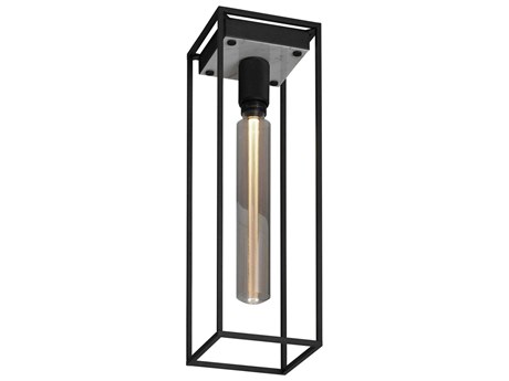 Buster + Punch Caged 1-Light White Marble Black Flush Mount