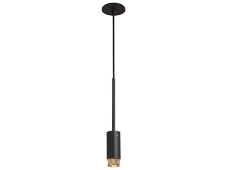 Buster + Punch Exhaust 1-Light Brass Black Cylinder Mini Pendant