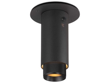 Buster + Punch Exhaust 1-Light Smoked Bronze Cylinder Flush Mount