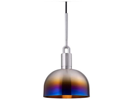 Buster + Punch Forked 1-Light Burnt Steel Mini Pendant