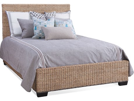 Braxton Culler Carmel Banana Leaf Java Brown Rattan Queen Panel Bed