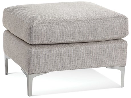 Braxton Culler Houston Satin Nickel Upholstered Ottoman