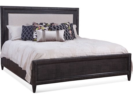 Braxton Culler Sabal Bay Black Rattan Upholstered Queen Panel Bed