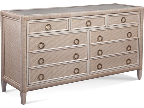 Braxton Culler Sabal Bay 9-Drawers Beige Rattan Double Dresser