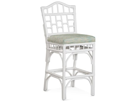 Braxton Culler Chippendale Upholstered Rattan Bar Stool Height
