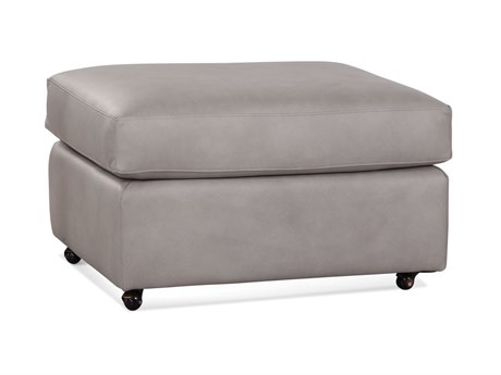 Braxton Culler Leather Ottoman Faux Upholstered