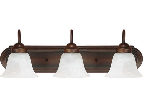 Capital Lighting 3-Light Burnished Bronze Glass Vanity Light