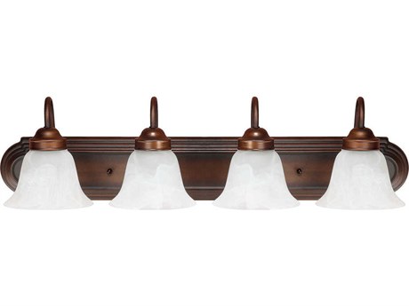 Capital Lighting 4-Light Burnished Bronze Glass Vanity Light