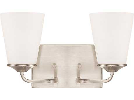 Capital Lighting Braylon 2-Light Brushed Nickel Glass Vanity Light