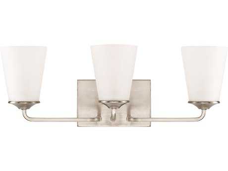 Capital Lighting Braylon 3-Light Brushed Nickel Glass Vanity Light