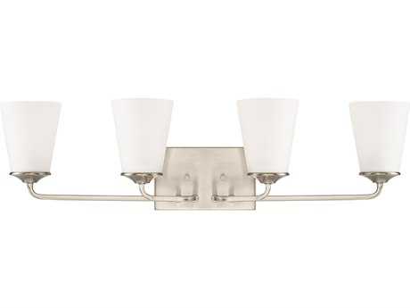 Capital Lighting Braylon 4-Light Brushed Nickel Glass Vanity Light