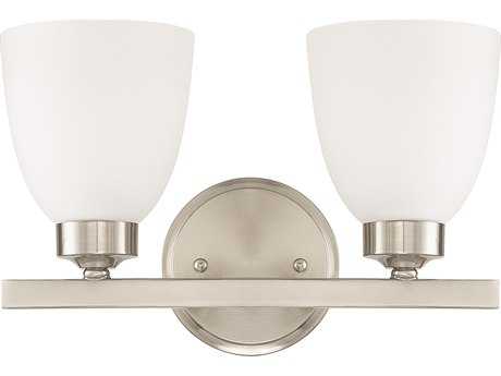 Capital Lighting Jameson 2-Light Brushed Nickel Glass Vanity Light
