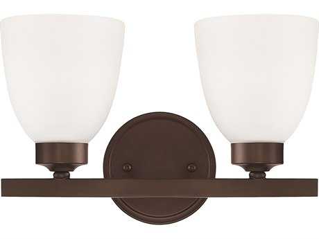 Capital Lighting Jameson 2-Light Bronze Glass Vanity Light