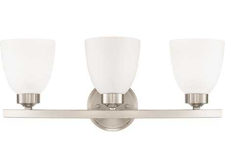Capital Lighting Jameson 3-Light Brushed Nickel Glass Vanity Light