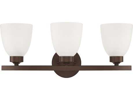 Capital Lighting Jameson 3-Light Bronze Glass Vanity Light