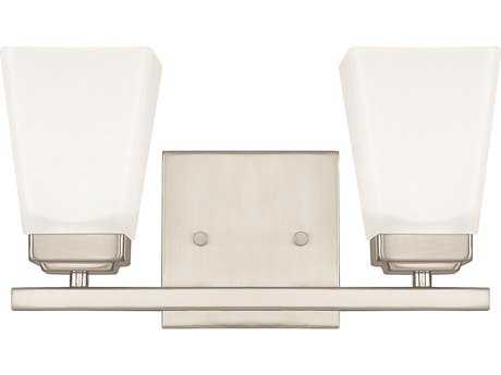 Capital Lighting Baxley 2-Light Brushed Nickel Glass Vanity Light