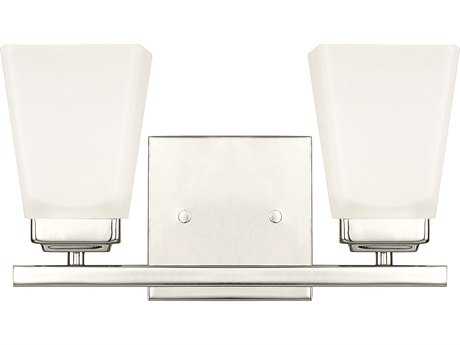 Capital Lighting Baxley 2-Light Polished Nickel Glass Vanity Light