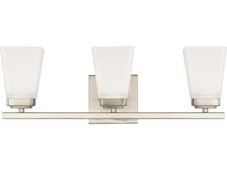 Capital Lighting Baxley 3-Light Brushed Nickel Glass Vanity Light