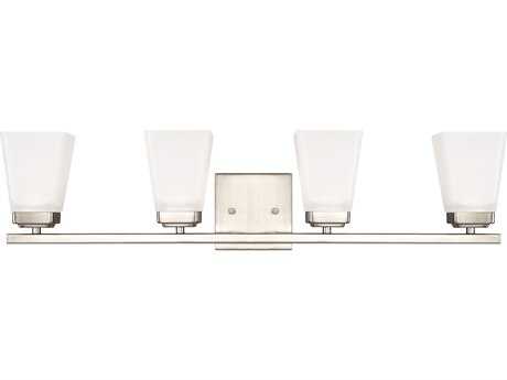Capital Lighting Baxley 4-Light Brushed Nickel Glass Vanity Light