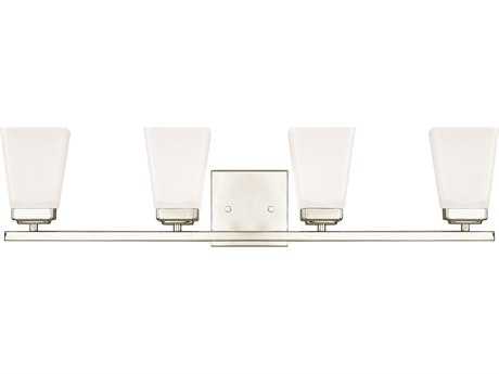 Capital Lighting Baxley 4-Light Polished Nickel Glass Vanity Light