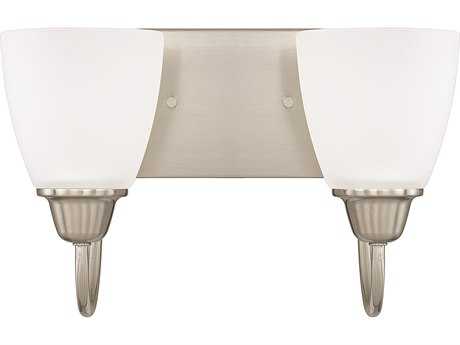 Capital Lighting Trenton 2-Light Brushed Nickel Glass Vanity Light