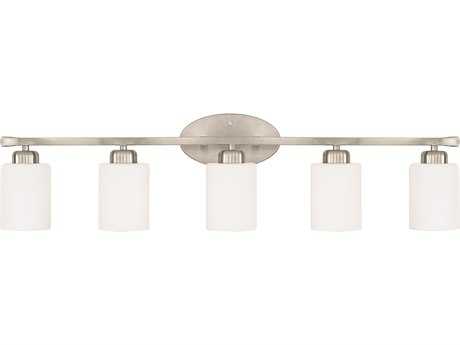 Capital Lighting Dixon 5-Light Brushed Nickel Glass Vanity Light