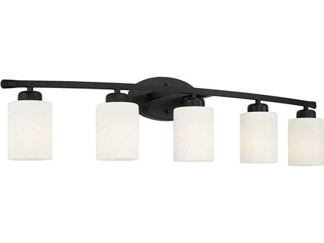 Capital Lighting Dixon 5-Light Matte Black Glass Vanity Light