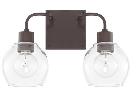 Capital Lighting Tanner 2-Light Bronze Glass Vanity Light