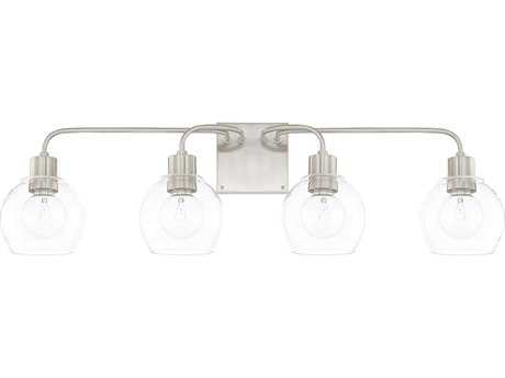 Capital Lighting Tanner 4-Light Brushed Nickel Glass Vanity Light