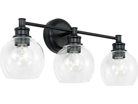 Capital Lighting Mid Century 3-Light Matte Black Glass Vanity Light