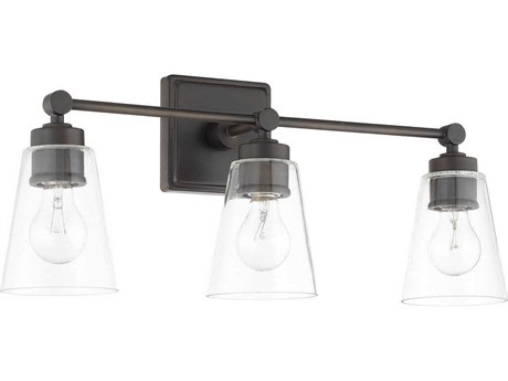 Capital Lighting 3-Light Old Bronze Glass Vanity Light