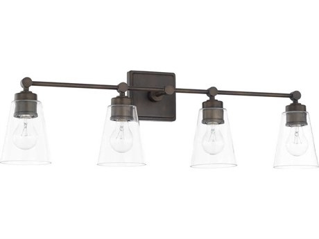 Capital Lighting 4-Light Old Bronze Glass Vanity Light