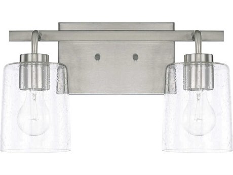 Capital Lighting Greyson 2-Light Brushed Nickel Glass Vanity Light